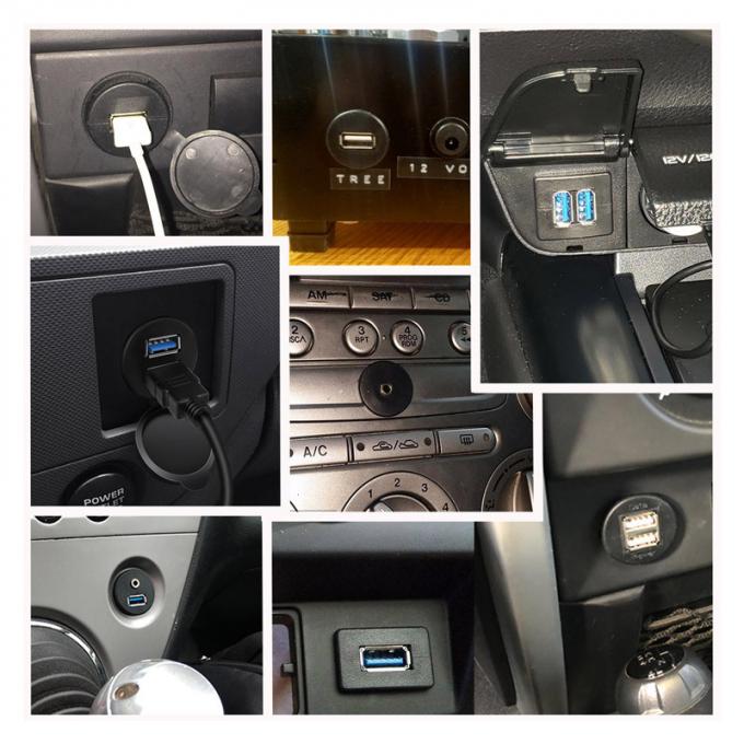 USB B 2.0/3.0 Male to Female Waterproof Extension Cable With Flush Mount Panel For Printer Car Truck Boat Motorcycle Computer 6