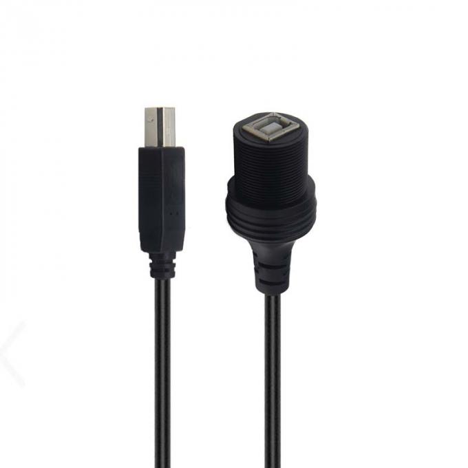 USB B 2.0/3.0 Male to Female Waterproof Extension Cable With Flush Mount Panel For Printer Car Truck Boat Motorcycle Computer 1