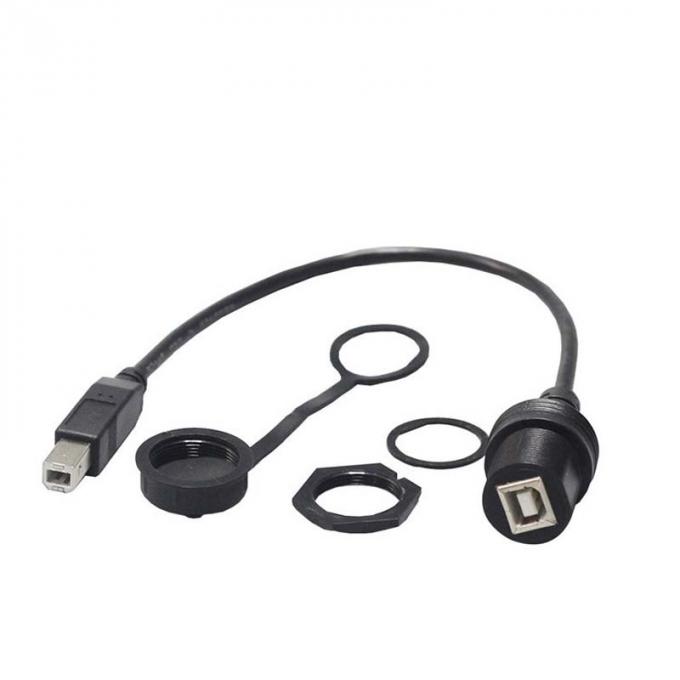 USB B 2.0/3.0 Male to Female Waterproof Extension Cable With Flush Mount Panel For Printer Car Truck Boat Motorcycle Computer 2
