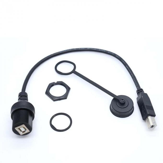 USB B 2.0/3.0 Male to Female Waterproof Extension Cable With Flush Mount Panel For Printer Car Truck Boat Motorcycle Computer 3