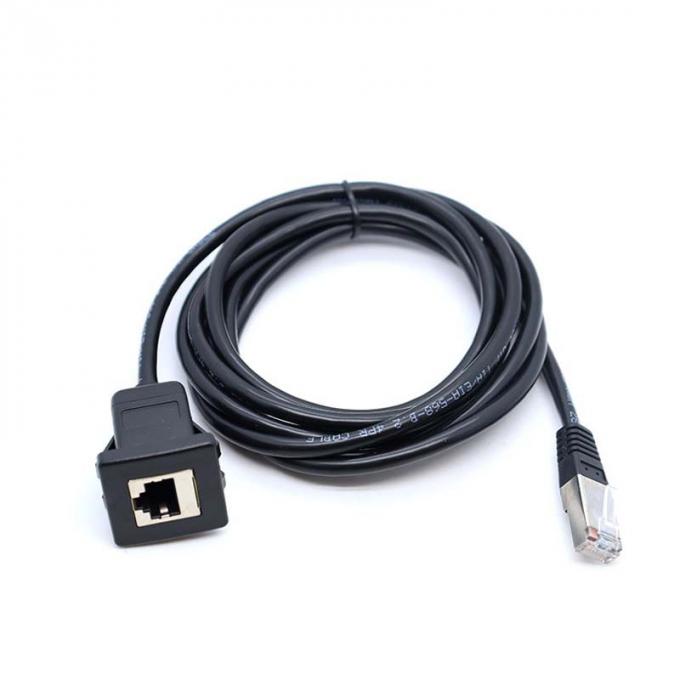 Square Snap-on Head RJ45 Waterproof Extension Cable With Flush Mount Panel For Car Truck Boat Motorcycle Computer 1