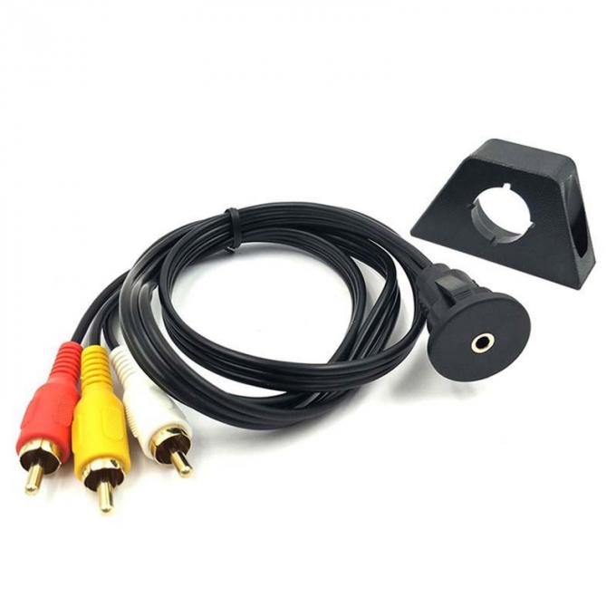 Custom DC 3.5 To 3RCA Waterproof Extension Cable With Flush Mount Panel For Car Truck Boat Motorcycle Computer 1