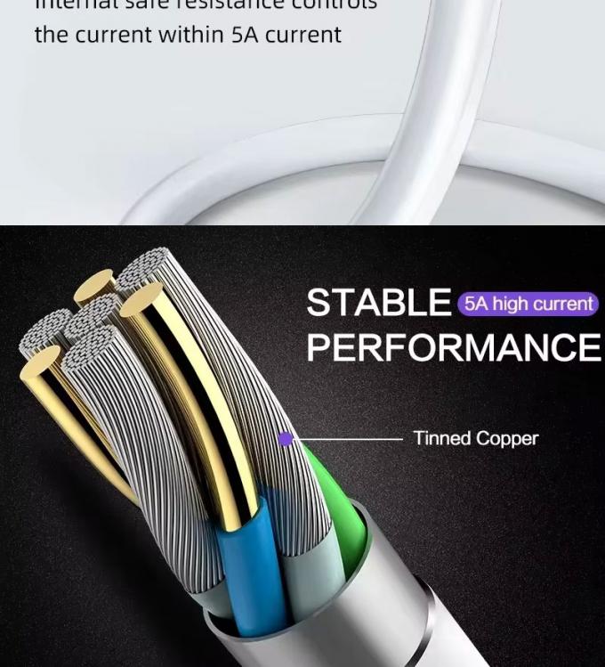 High Quality 1M 2M 5A Fast Charging USB to Type C Data Charger Cable for Huawei Android Phone 4