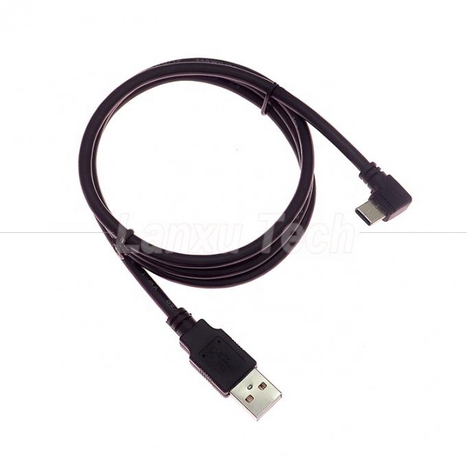 90 Degree Right Angle Fast Charging 2A USB 2.0 to Type C Data Charger Extension Cable 0
