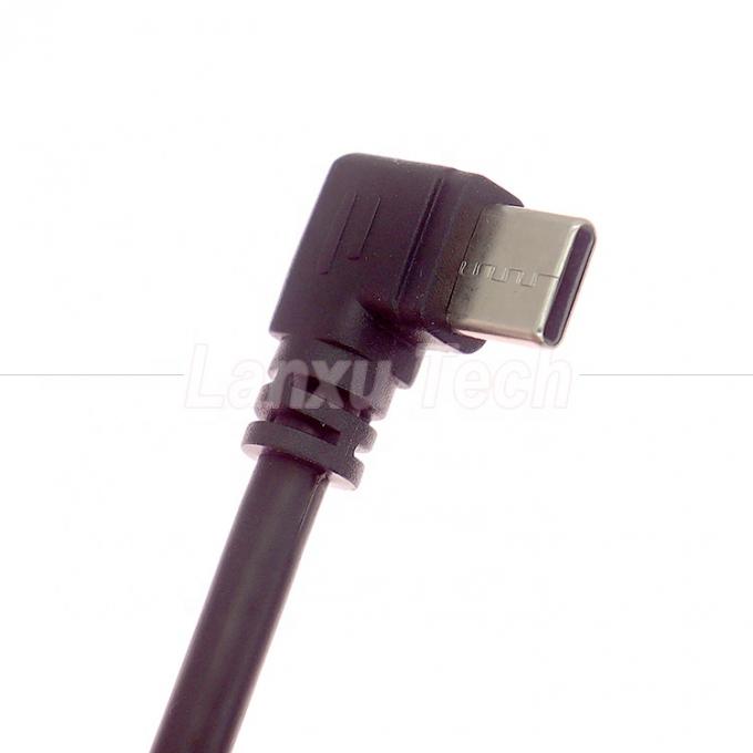 90 Degree Right Angle Fast Charging 2A USB 2.0 to Type C Data Charger Extension Cable 2
