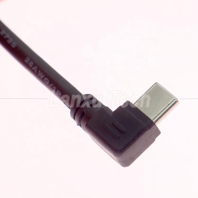 90 Degree Right Angle Fast Charging 2A USB 2.0 to Type C Data Charger Extension Cable 3