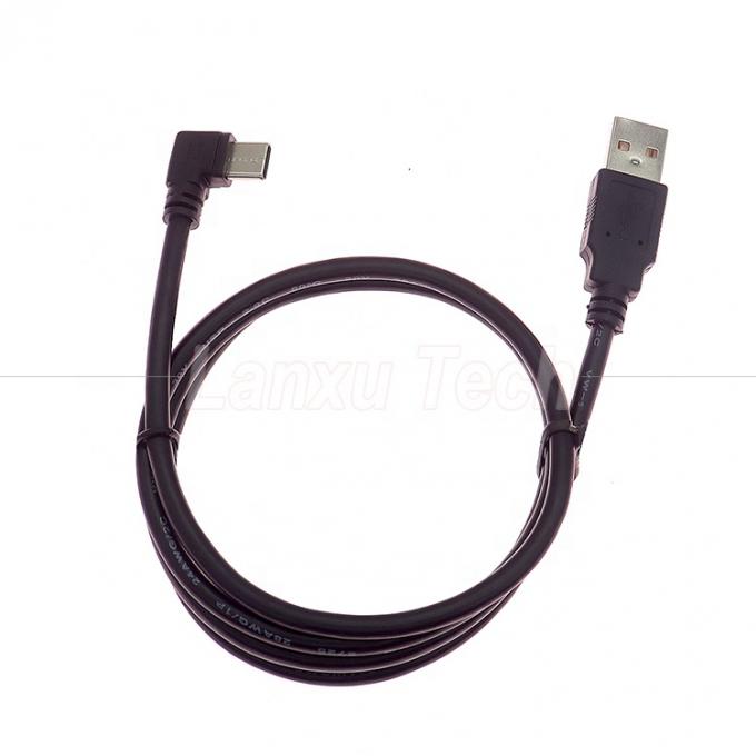 90 Degree Right Angle Fast Charging 2A USB 2.0 to Type C Data Charger Extension Cable 4
