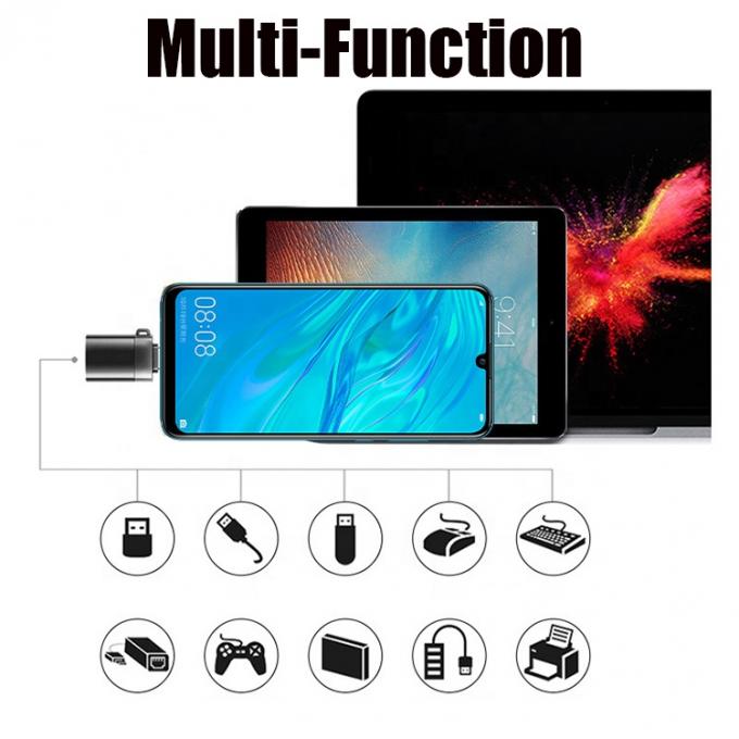 Portable Mini Lanyard Metal Shell OTG Type C 3.1 Male to USB 3.0 Female Adapter 3