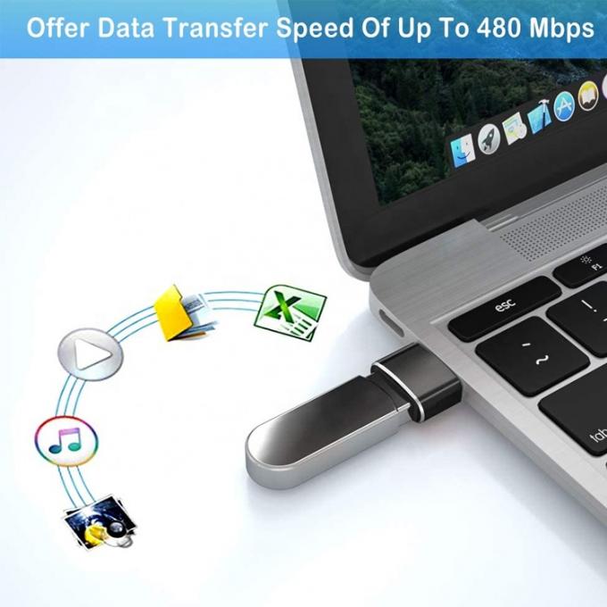Multi Colors Metal Shell USB Type C Female to USB Male Adapter 3