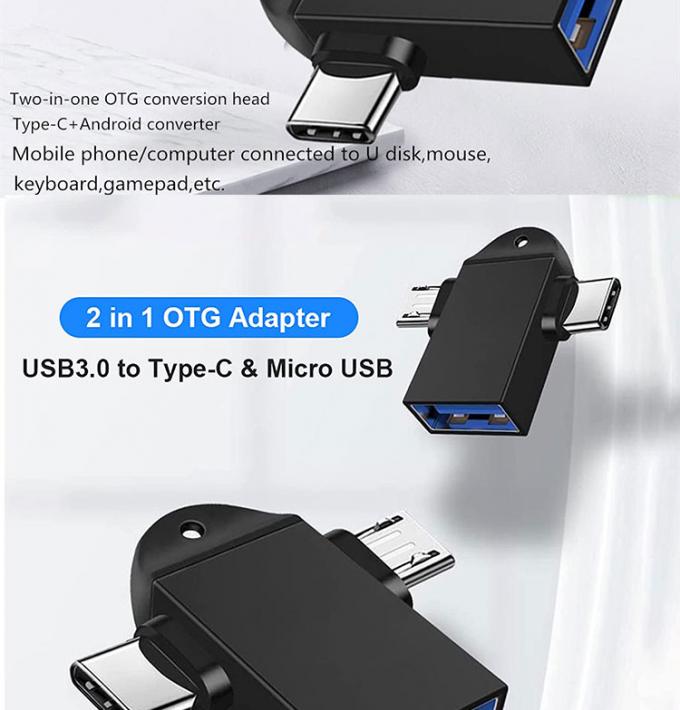 2 in 1 USB3.0 to Micro B Type C USB Converter OTG Adapter for Android Phone U Disk Mouse 1