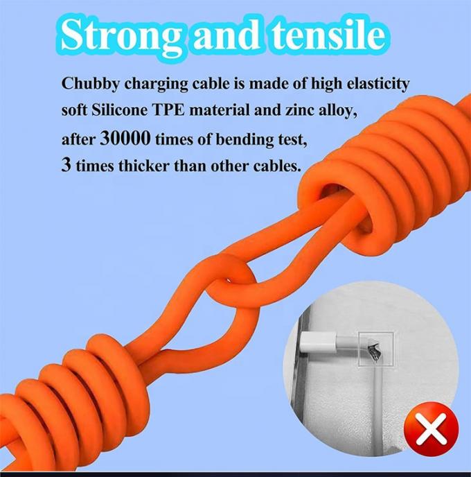 180 Degree Rotating Fast Charging 120w 6A Silicone USB Micro Type C Cable for Android Mobile Phone 2