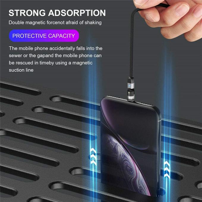 Fast Charger Phone Accessories 540 Degree Rotation 3 in 1 Micro Type C Magnetic USB Data Charging Cable 7
