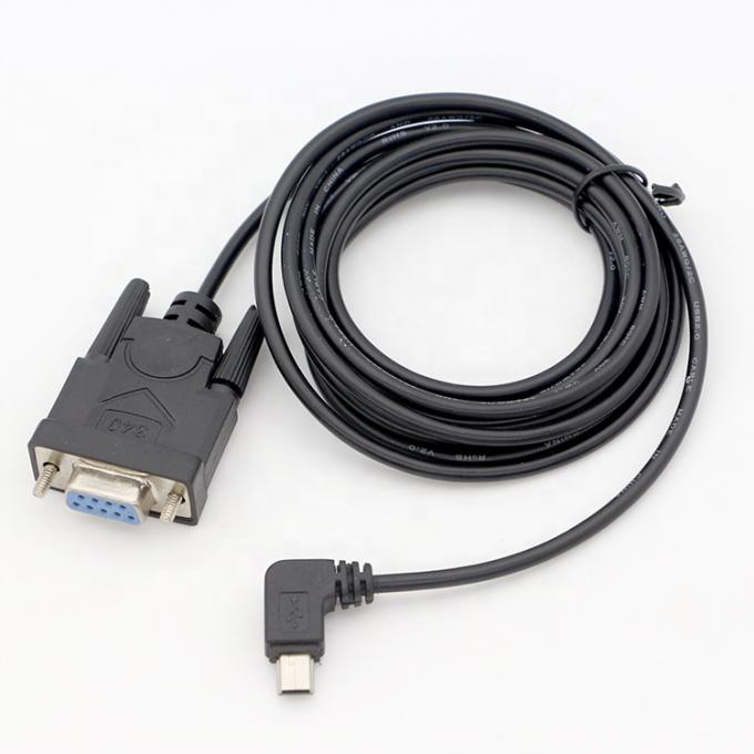 CUSTOM 90 Degree Right Angle Mini B USB to Female DB9 RS232 Serial Cable 0