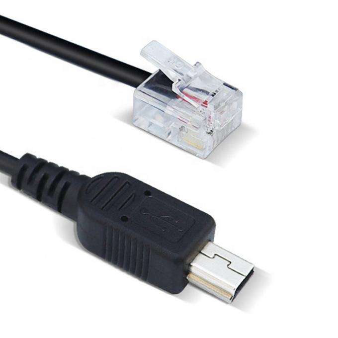Custom Assembly Mini B 5p USB to RJ9 RJ11 Cable 4