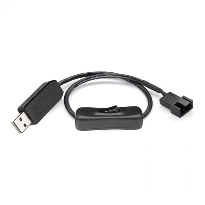 12V Step UP Boost USB to 3 Pin 4pin PWM PC Fan ON OFF Switch Power Adapter Cable 0