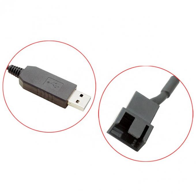 12V Step UP Boost USB to 3 Pin 4pin PWM PC Fan ON OFF Switch Power Adapter Cable 3