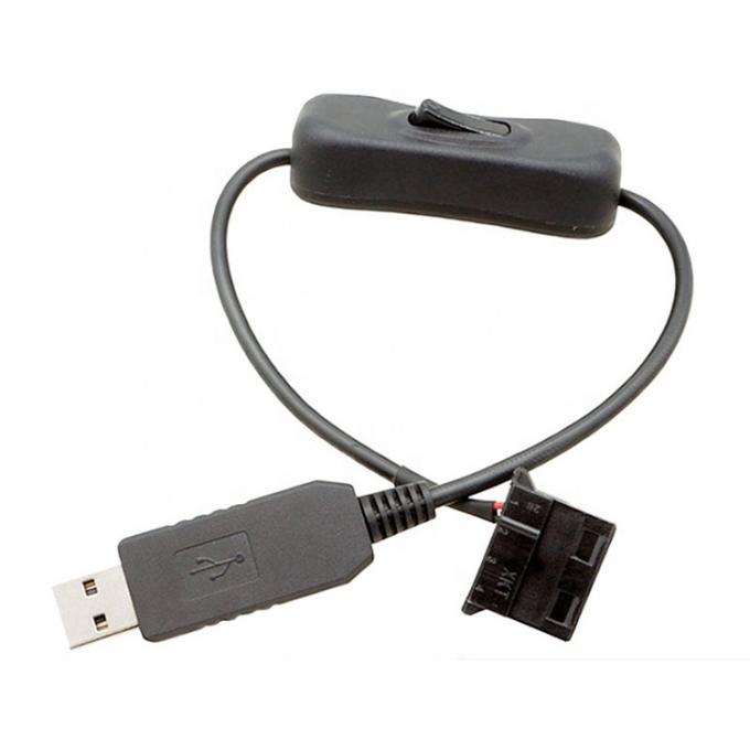 12V Step UP Boost USB to 3 Pin 4pin PWM PC Fan ON OFF Switch Power Adapter Cable 6