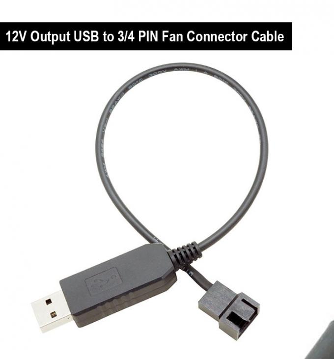 USB 5V  to 12V Voltage Step Up 3 Pin and 4 Pin PC Fan Power Adapter Cable 0