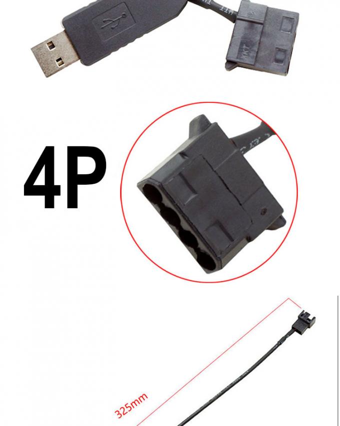 USB 5V  to 12V Voltage Step Up 3 Pin and 4 Pin PC Fan Power Adapter Cable 2