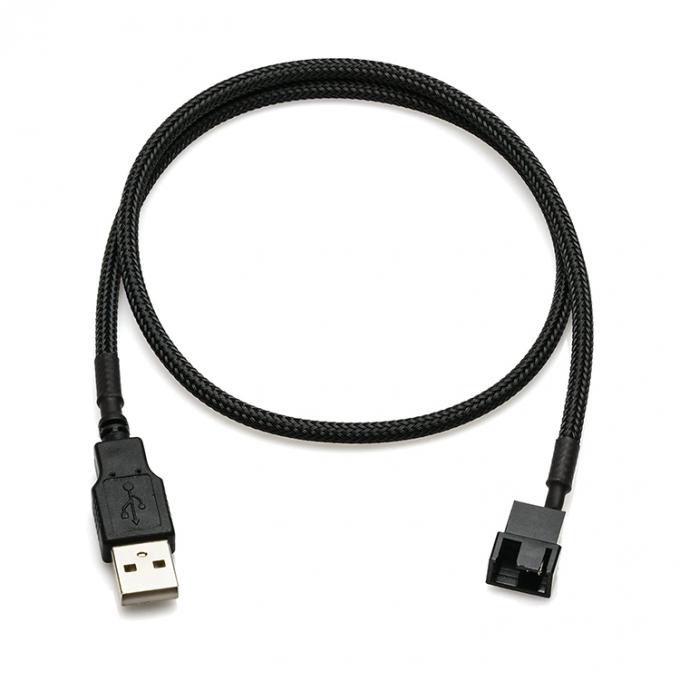 Braided USB to 3 Pin 4 Pin Molex Female PWM 5V Fan Power Supply Adapter Connector Cable for Computer Cooler 0
