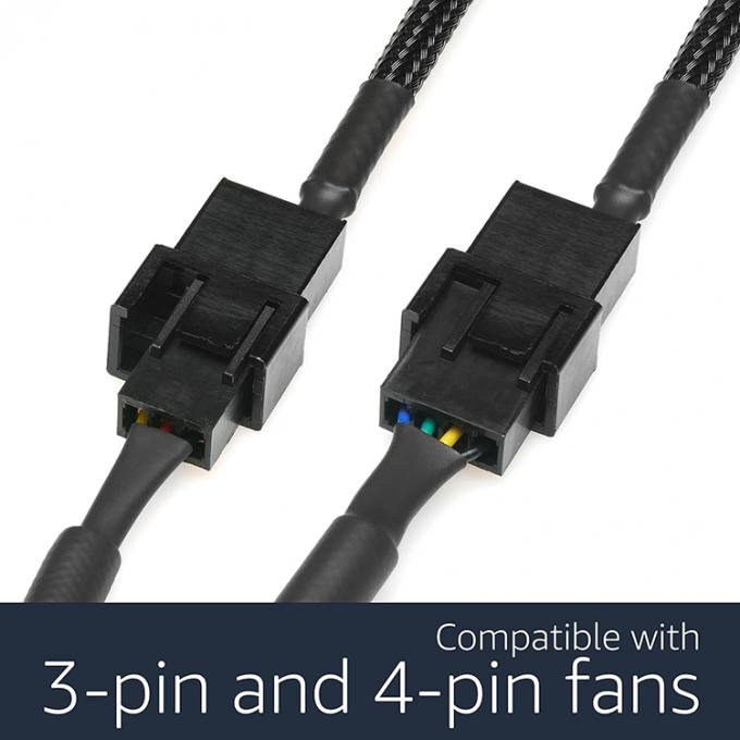 Braided USB to 3 Pin 4 Pin Molex Female PWM 5V Fan Power Supply Adapter Connector Cable for Computer Cooler 1