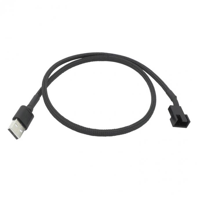 Braided USB to 3 Pin 4 Pin Molex Female PWM 5V Fan Power Supply Adapter Connector Cable for Computer Cooler 4
