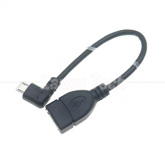 Portable Short 90 Degree Right Angle Micro V8 to USB Female Socket OTG Adapter Cable for Phone Laptop 1
