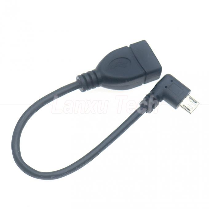 Portable Short 90 Degree Right Angle Micro V8 to USB Female Socket OTG Adapter Cable for Phone Laptop 4
