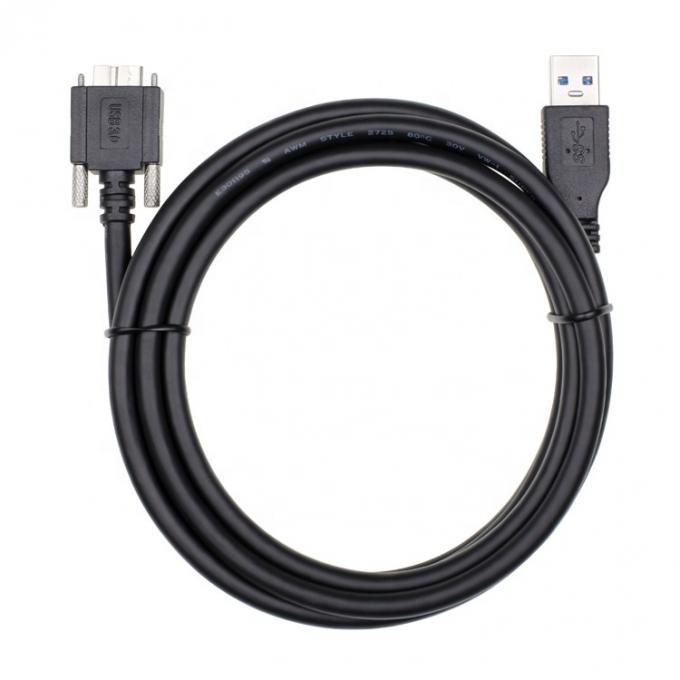 Super Speed Data 5Gbps Screw Locking Panel Mount Micro B 3.0 to USB 3.0 A Extension Cable 1