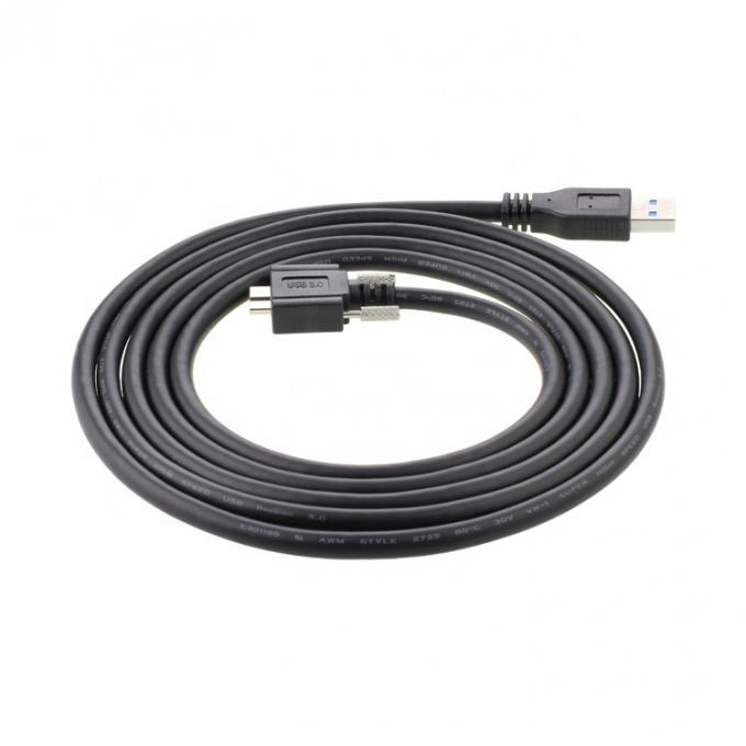 Super Speed Data 5Gbps Screw Locking Panel Mount Micro B 3.0 to USB 3.0 A Extension Cable 5