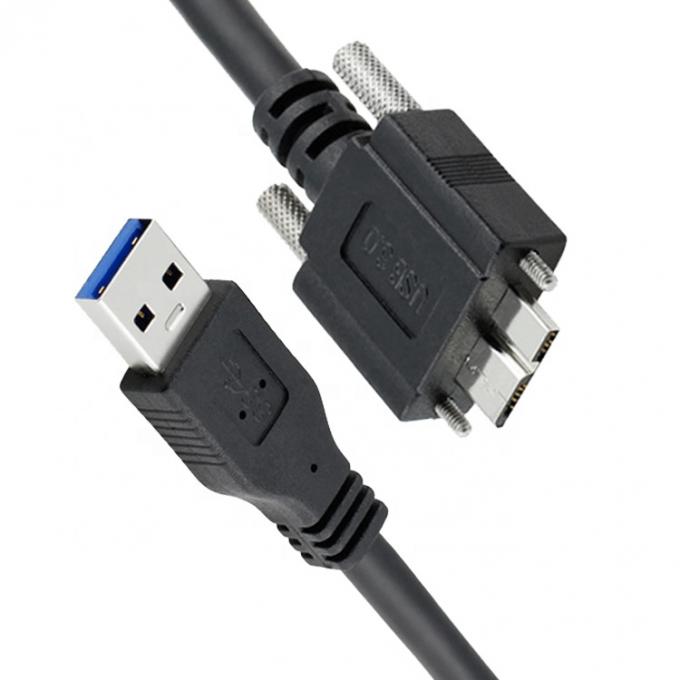 Super Speed Data 5Gbps Screw Locking Panel Mount Micro B 3.0 to USB 3.0 A Extension Cable 4