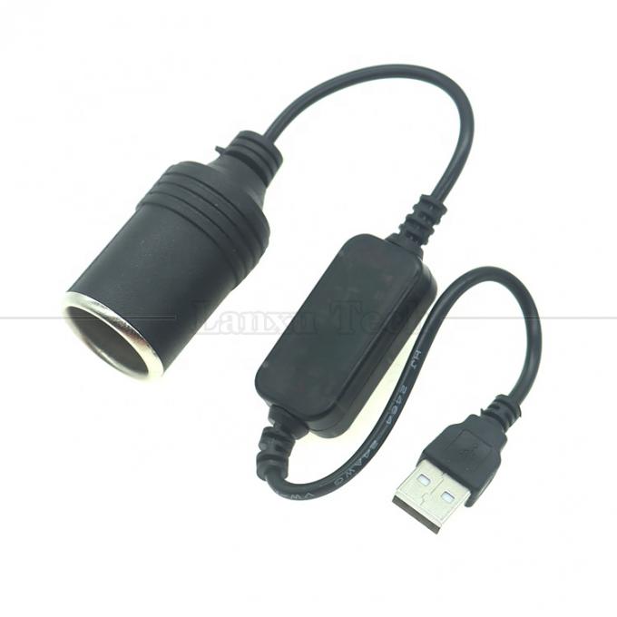 High Quality 12W 5V USB to 12V Converter Cigarette Plug Lighter Socket Cable Adapter with Led Voltage Module 1