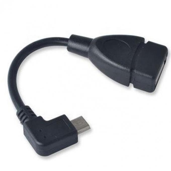 90 Degree Angle Micro B to USB Type A Female OTG Adapter Cable 0
