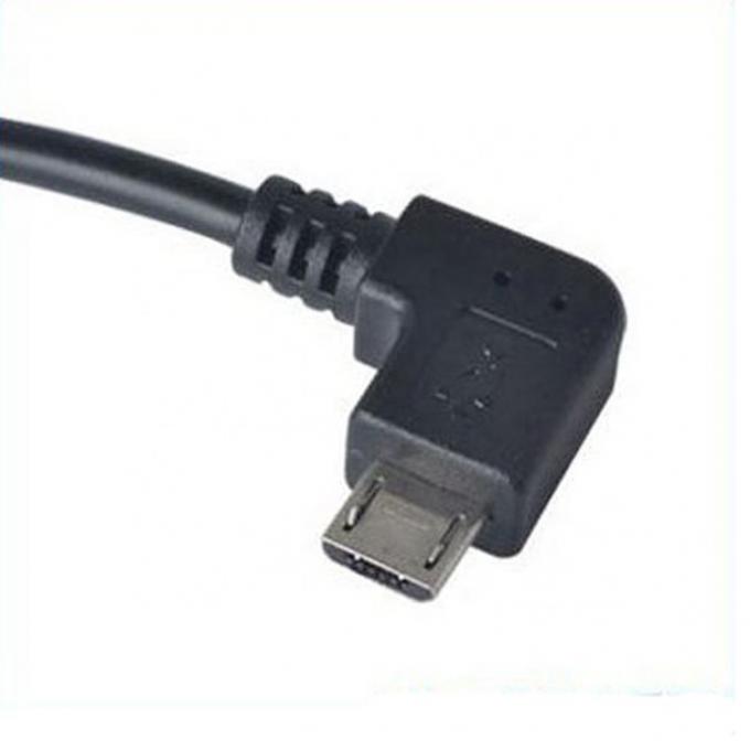 90 Degree Angle Micro B to USB Type A Female OTG Adapter Cable 3