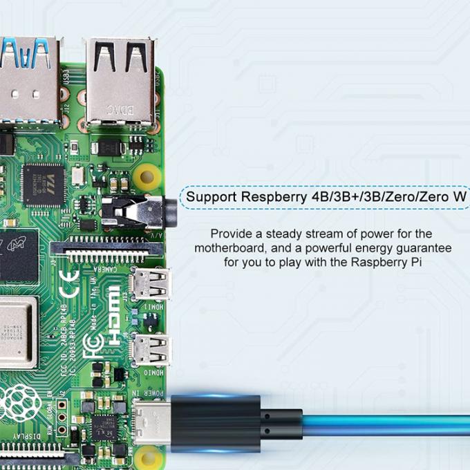 1m 5V 3A USB Type C Charger Power Cable with Switch ON OFF for Raspberry Pi 7