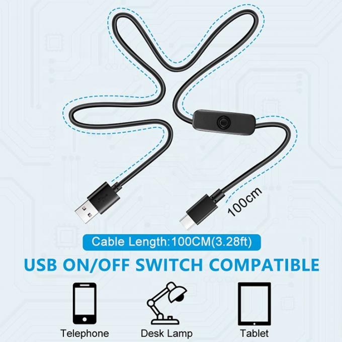 1m 5V 3A USB Type C Charger Power Cable with Switch ON OFF for Raspberry Pi 5