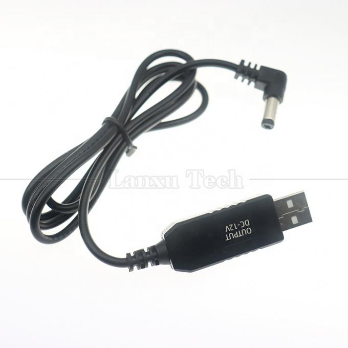 12V Booster USB 5V to 12V 90 Degree Angle 5.5x2.1 mm Jack Cable for Wifi Router 3