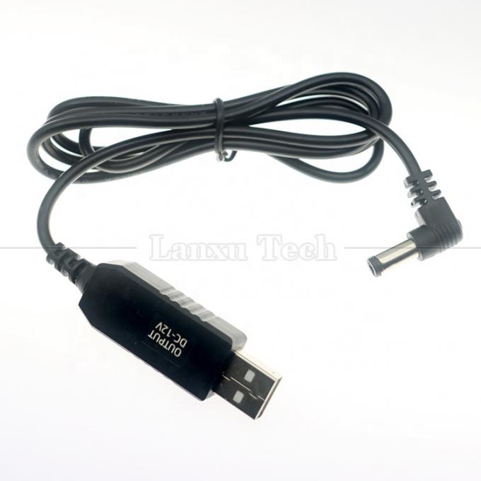 12V Booster USB 5V to 12V 90 Degree Angle 5.5x2.1 mm Jack Cable for Wifi Router 2
