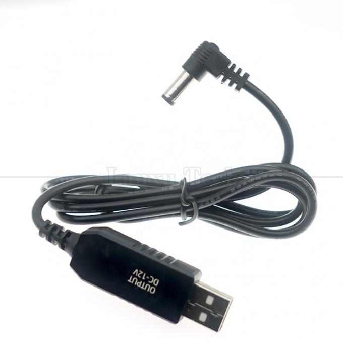 12V Booster USB 5V to 12V 90 Degree Angle 5.5x2.1 mm Jack Cable for Wifi Router 6