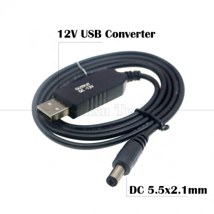 High Quality 1m Power Step Up Charger 5.5x2.1 mm DC 5V To 12V Wifi Router USB Power Cable 4