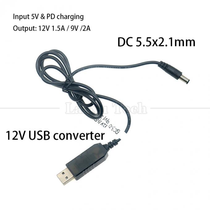 QC3.0 QC2.0 QC  Charging Large Output 12V 1.5A 9V 2A 5V to 12V USB Charger Cable for Router Led Strip 3