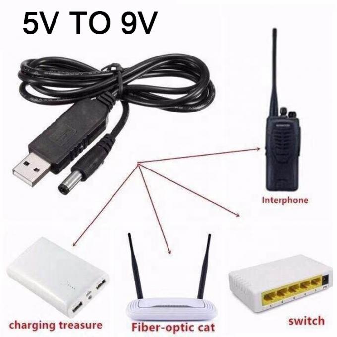 High Quality Booster 5V USB to 9V DC 5.5x2.1mm Step Up Converter Power Charger Cable for Wifi Router Modem 1