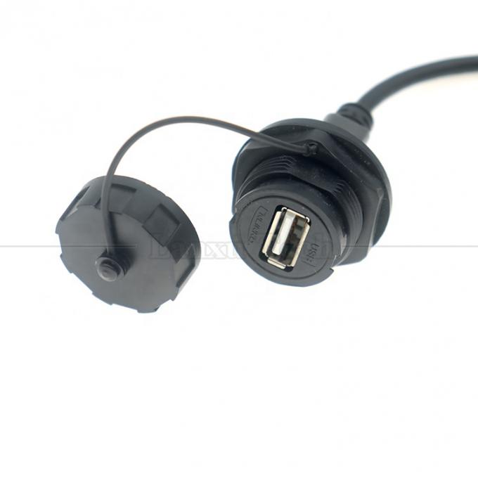 Waterproof Male to Female Panel Mount USB Type A Port Connector Extension Cable 4
