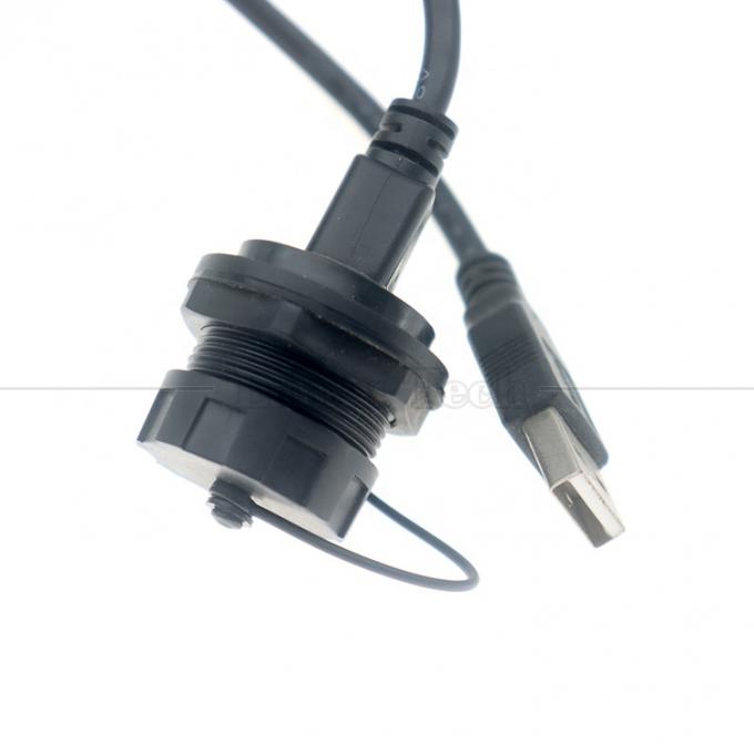 Waterproof Male to Female Panel Mount USB Type A Port Connector Extension Cable 3