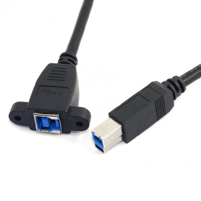 Screw Locking Stud Male To Female Panel  Mount USB 3.0 Type B Printer Extension Cable 2