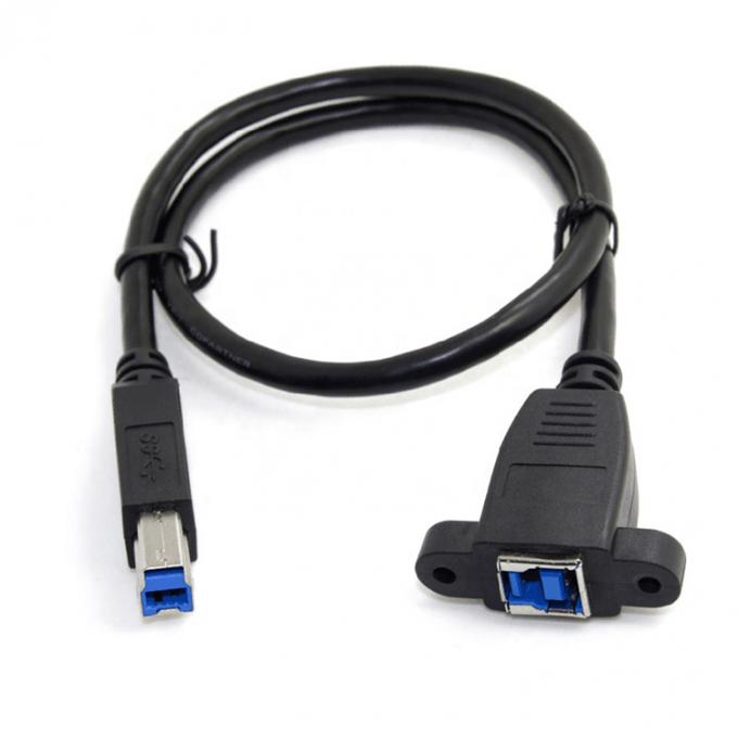 Screw Locking Stud Male To Female Panel  Mount USB 3.0 Type B Printer Extension Cable 3