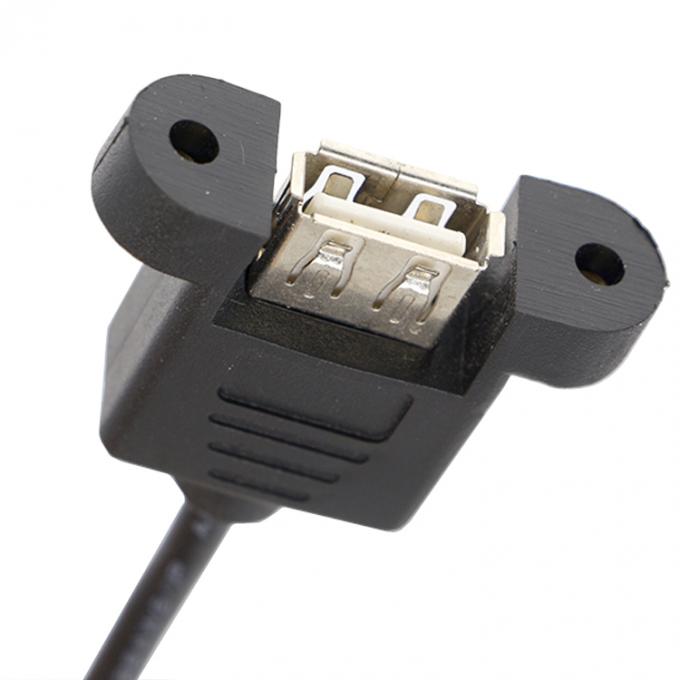 Screw Locking 90 Degree Right Angle Type A Male to Female Panel Mount USB Extension Cable 3