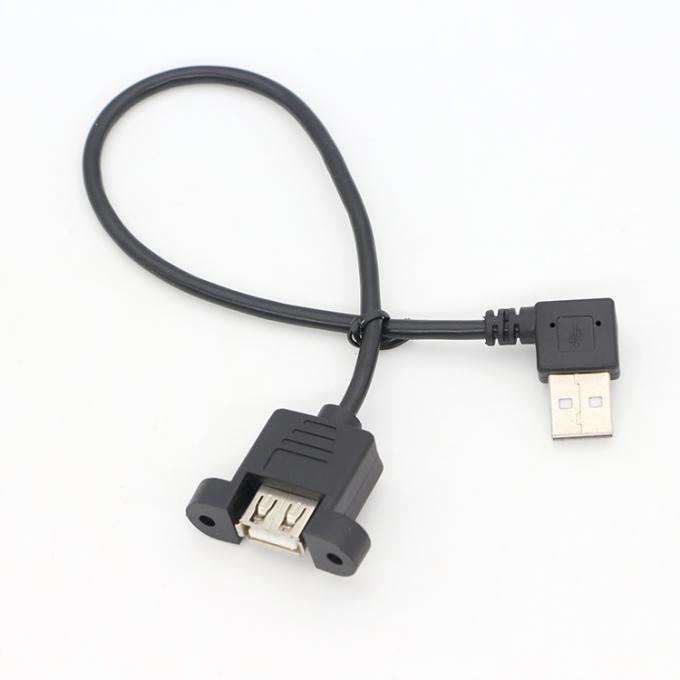 Screw Locking 90 Degree Right Angle Type A Male to Female Panel Mount USB Extension Cable 6