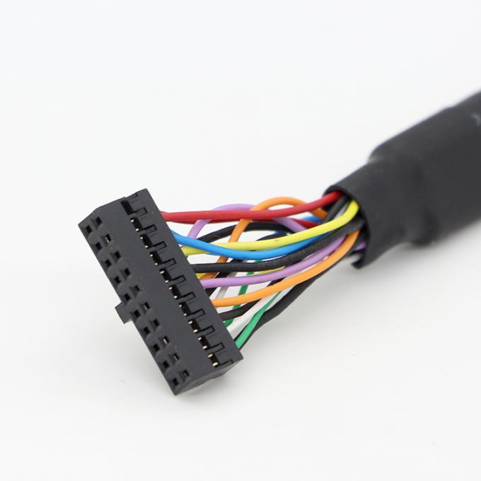 OEM Screw Locking Stud Dual USB 3.0 Type A Female Panel Mount Cable with Molex Connector 4