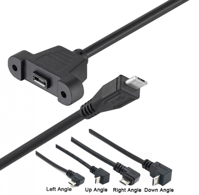 Screw Locking Micro Type C RJ45 Ethernet Male Female USB Panel Mount Cable 8
